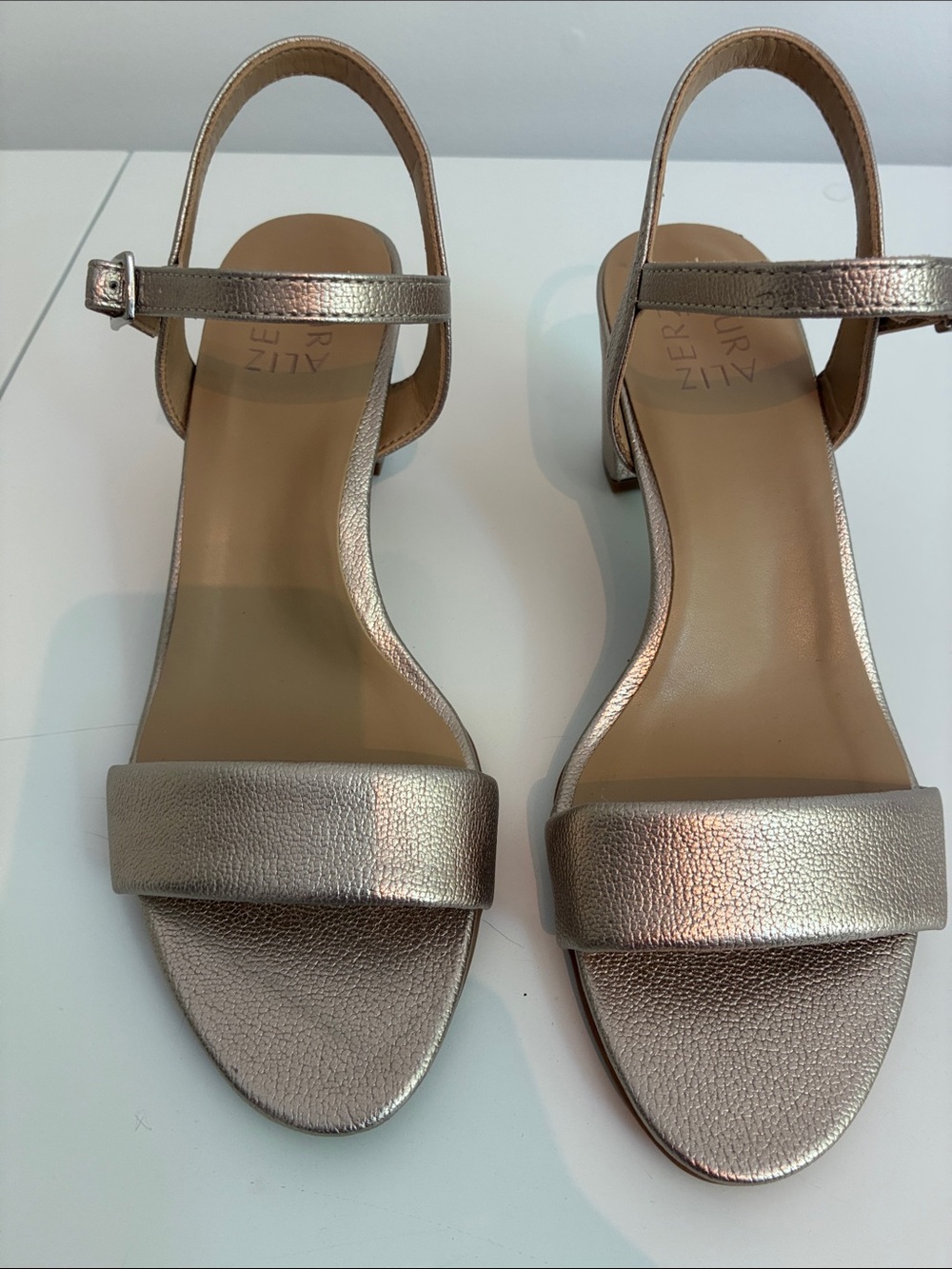 Naturalizer Metallic Rose Gold Open-Toe Ankle-Strap Sandals